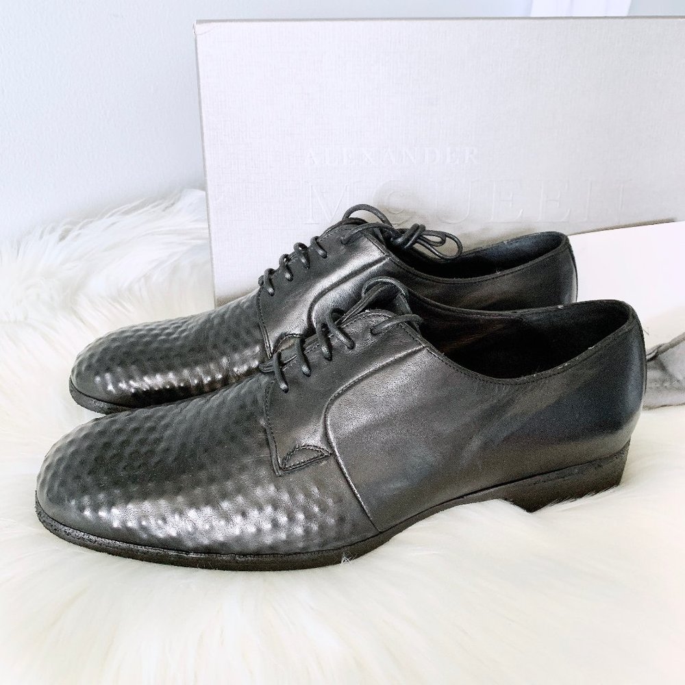 Alexander McQueen Dyed Black Oxford Leather Shoes
